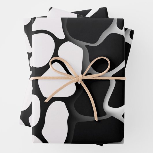 Schwarz-Weiß-Schleifpapier  Geschenkpapier Set (Beispiel)