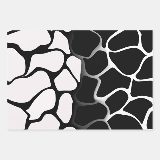 Schwarz-Weiß-Schleifpapier Geschenkpapier Set (Vorderseite)