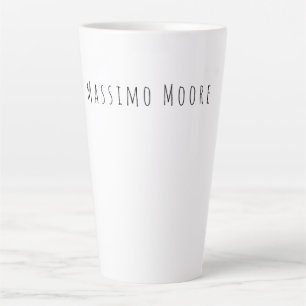 Schwarz Weiß Schlicht Elegant Casual Eigener Name Milchtasse
