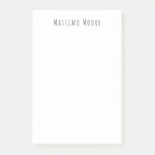 Schwarz Weiß Schlicht Elegant Casual Eigener Name Post-it Klebezettel