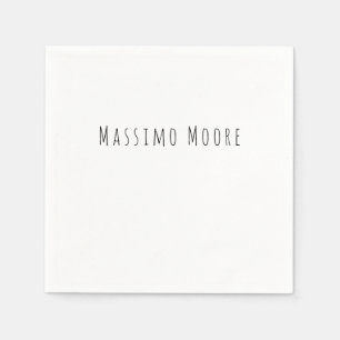 Schwarz Weiß Schlicht Elegant Lässig Eigener Name Serviette