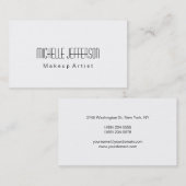 Schwarz-Weiß-Schlicht-Makeup-Künstlerkarte Visitenkarte (Vorne/Hinten)