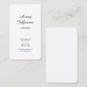 Schwarz/Weiß Schlicht Modernes, Minimalistisches B Visitenkarte (Vorne/Hinten)