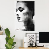 Schwarz-Weiß-Schlichte Kunst Poster (Heimbüro)