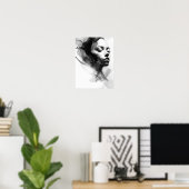 Schwarz-Weiß-Schlichte Kunst Poster (Heimbüro)