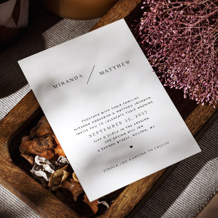 Schwarz-Weiß schlichte, saubere, minimalistische H Einladung