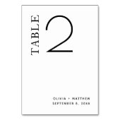 Schwarz-Weiß schlichte, saubere, minimalistische H Tischnummer (Rückseite)