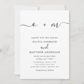 Schwarz-Weiß-schlichte Schrift Minimalistische Hoc Einladung (Vorderseite)