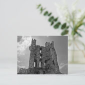 Schwarz-Weiß-Schloss Postkarte (Stehend Vorderseite)