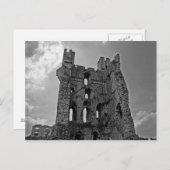 Schwarz-Weiß-Schloss Postkarte (Vorne/Hinten)