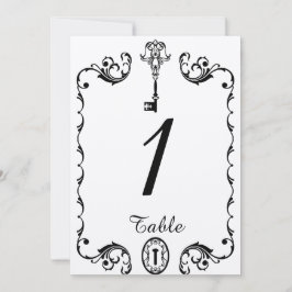 Schwarz-Weiß-Schlüssel-Hochzeitsstimmung in der Ti Einladung