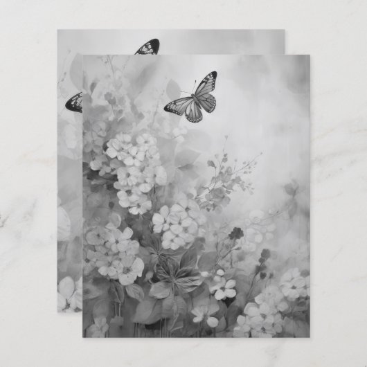 Schwarz-Weiß-Schmetterling (Vorne/Hinten)