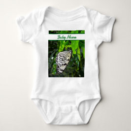 Schwarz-Weiß-Schmetterling auf grünem Individuelle Baby Strampler