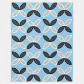 Schwarz-Weiß-Schmetterling-Blütenmuster Fleecedecke (Vorderseite)