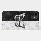 Schwarz-Weiß-Schmetterling Elegant gepunktete Klas Case-Mate iPhone Hülle (Rückseite (Horizontal))