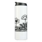 Schwarz-Weiß-Schmetterling-Flora-Reise Thermosbecher (Nach rechts gedreht)