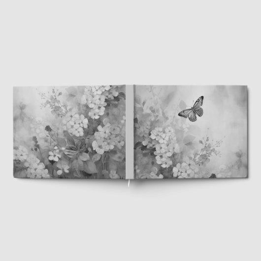 Schwarz-Weiß-Schmetterling Gästebuch (Voll)
