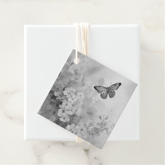 Schwarz-Weiß-Schmetterling Geschenkanhänger (Beispiel)