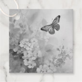 Schwarz-Weiß-Schmetterling Geschenkanhänger (Vorderseite)