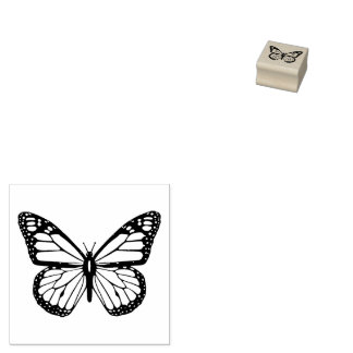 Schwarz-Weiß-Schmetterling Gummistempel