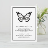 Schwarz-Weiß | Schmetterling | Hochzeit Einladung (Stehend Vorderseite)