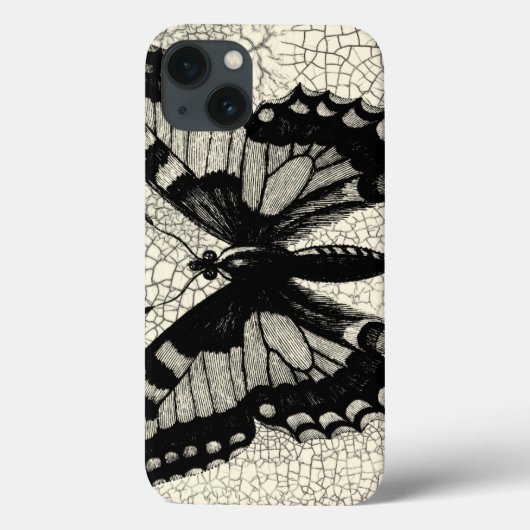 Schwarz-Weiß-Schmetterling im Hintergrund Case-Mate iPhone Hülle (Rückseite)