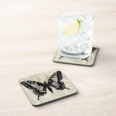 Schwarz-Weiß-Schmetterling im Hintergrund Getränkeuntersetzer (Rechte Seite)