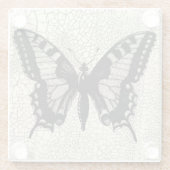 Schwarz-Weiß-Schmetterling im Hintergrund Glasuntersetzer (Rückseite)