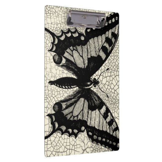 Schwarz-Weiß-Schmetterling im Hintergrund Klemmbrett (Rechts)