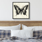 Schwarz-Weiß-Schmetterling im Hintergrund Leinwanddruck (Insitu (Schlafzimmer))