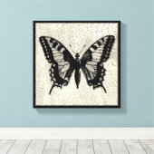 Schwarz-Weiß-Schmetterling im Hintergrund Leinwanddruck (Insitu (Holzboden))