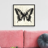 Schwarz-Weiß-Schmetterling im Hintergrund Leinwanddruck (Insitu (Wohnzimmer))