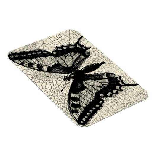 Schwarz-Weiß-Schmetterling im Hintergrund Magnet (Rechte Seite)