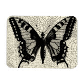 Schwarz-Weiß-Schmetterling im Hintergrund Magnet (Horizontal)