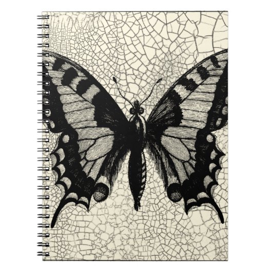 Schwarz-Weiß-Schmetterling im Hintergrund Notizblock (Vorderseite)