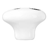 Schwarz-Weiß-Schmetterling Keramikknauf (Seitenansicht)