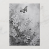 Schwarz-Weiß-Schmetterling Menükarte (Vorderseite)