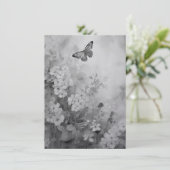 Schwarz-Weiß-Schmetterling Menükarte (Stehend Vorderseite)