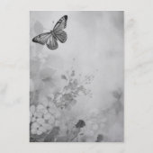 Schwarz-Weiß-Schmetterling Menükarte (Rückseite)