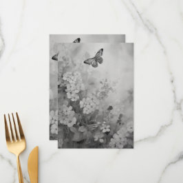 Schwarz-Weiß-Schmetterling Menükarte