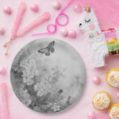 Schwarz-Weiß-Schmetterling Pappteller (Party)