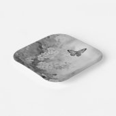 Schwarz-Weiß-Schmetterling Pappteller (Gewinkelt)