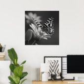 Schwarz-Weiß-Schmetterling Poster (Heimbüro)