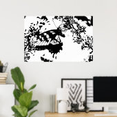 Schwarz-Weiß-Schmetterling-Poster Poster (Heimbüro)