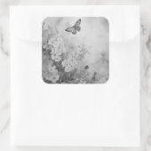 Schwarz-Weiß-Schmetterling Quadratischer Aufkleber (Tasche)