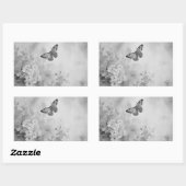 Schwarz-Weiß-Schmetterling Rechteckiger Aufkleber (Blatt)