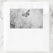 Schwarz-Weiß-Schmetterling Rechteckiger Aufkleber (Tasche)