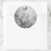 Schwarz-Weiß-Schmetterling Runder Aufkleber (Tasche)