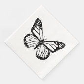 Schwarz-Weiß-Schmetterling Serviette (Ecke)