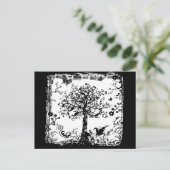 Schwarz-Weiß-Schmetterling-Silhouette Postkarte (Stehend Vorderseite)